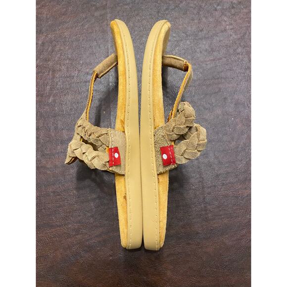 Oliberté Suede Braided Strap Thong Sandals Sze Womens 37(6.5/7) Beige Fair Trade - Picture 4 of 7